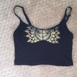 Free People Black Crop Top